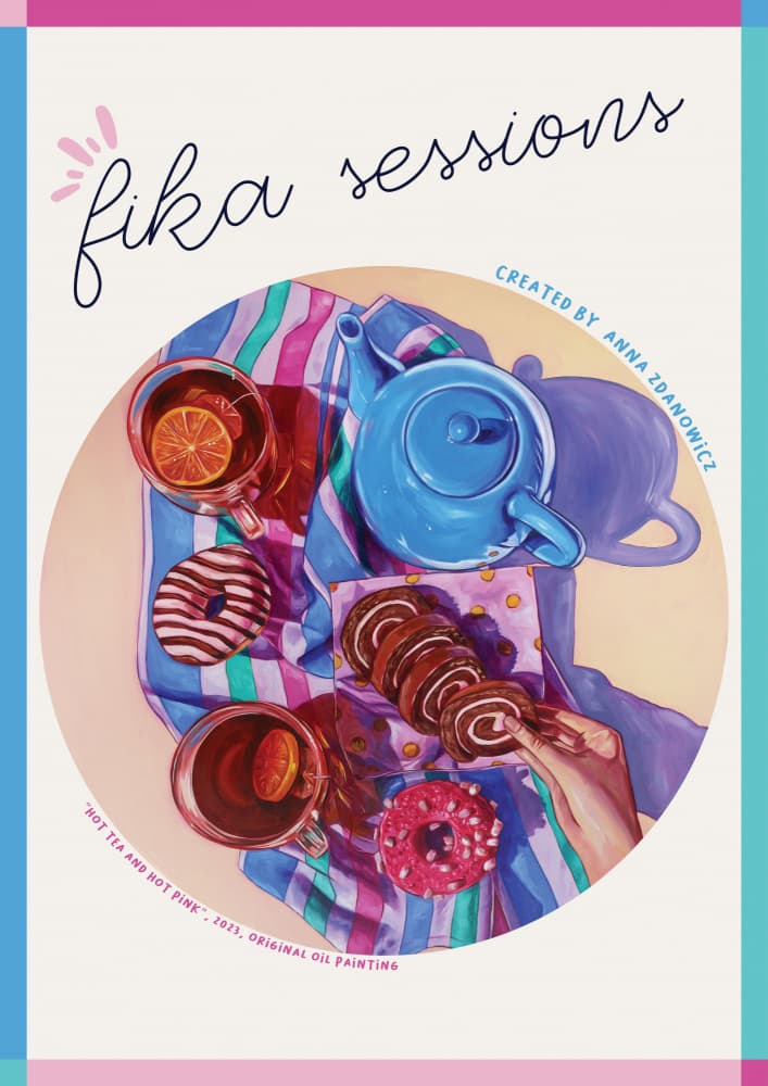Cozy Fika Tea Time by Anna Zdanowicz — canvas wall art