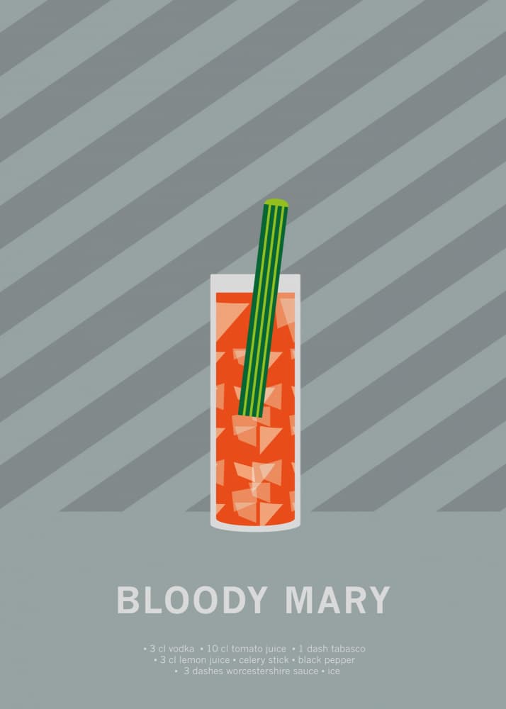 Bloody Mary Cocktail by Paperago — canvas wall art