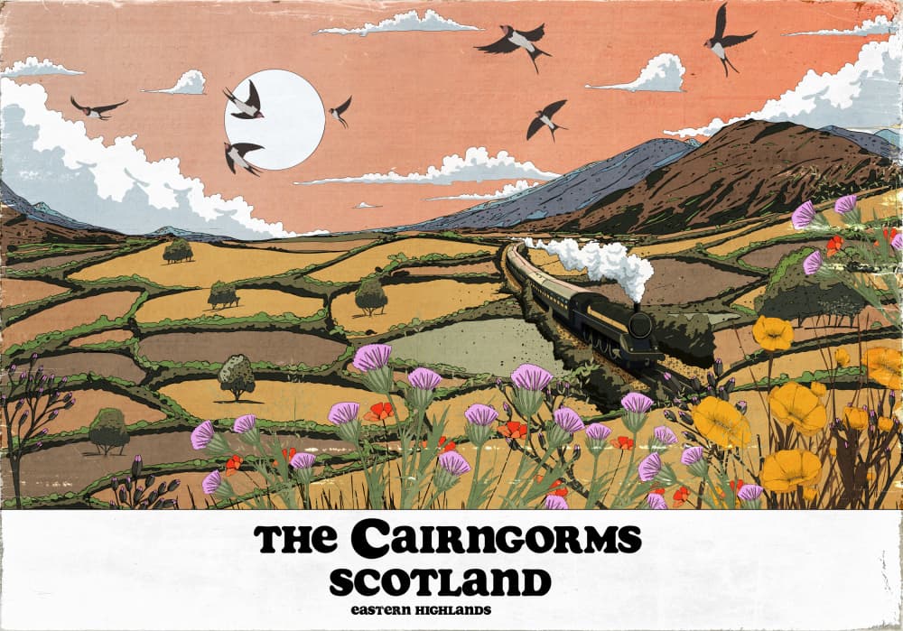 Vintage Cairngorms Steam Train by Nicholas — canvas wall art