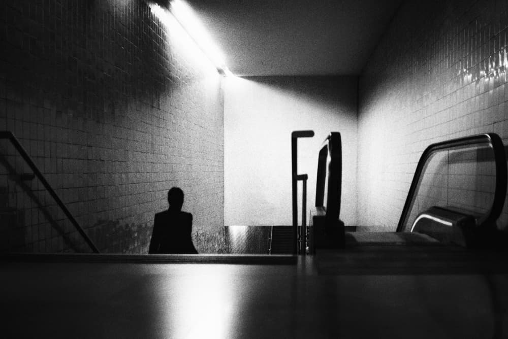 Lonely Subway Silhouette by Paulo Abrantes — canvas wall art