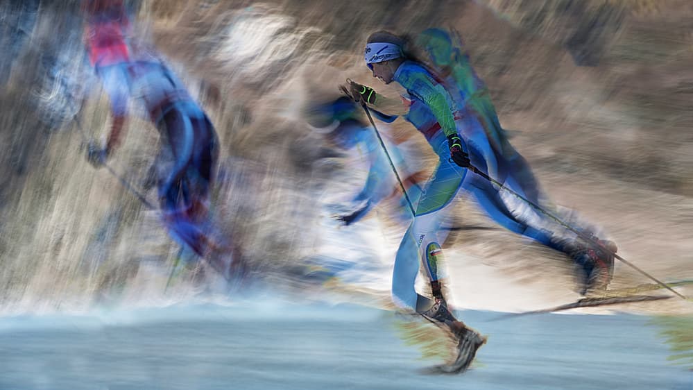 Speeding Cross-Country Skier by Milan Malovrh — canvas wall art