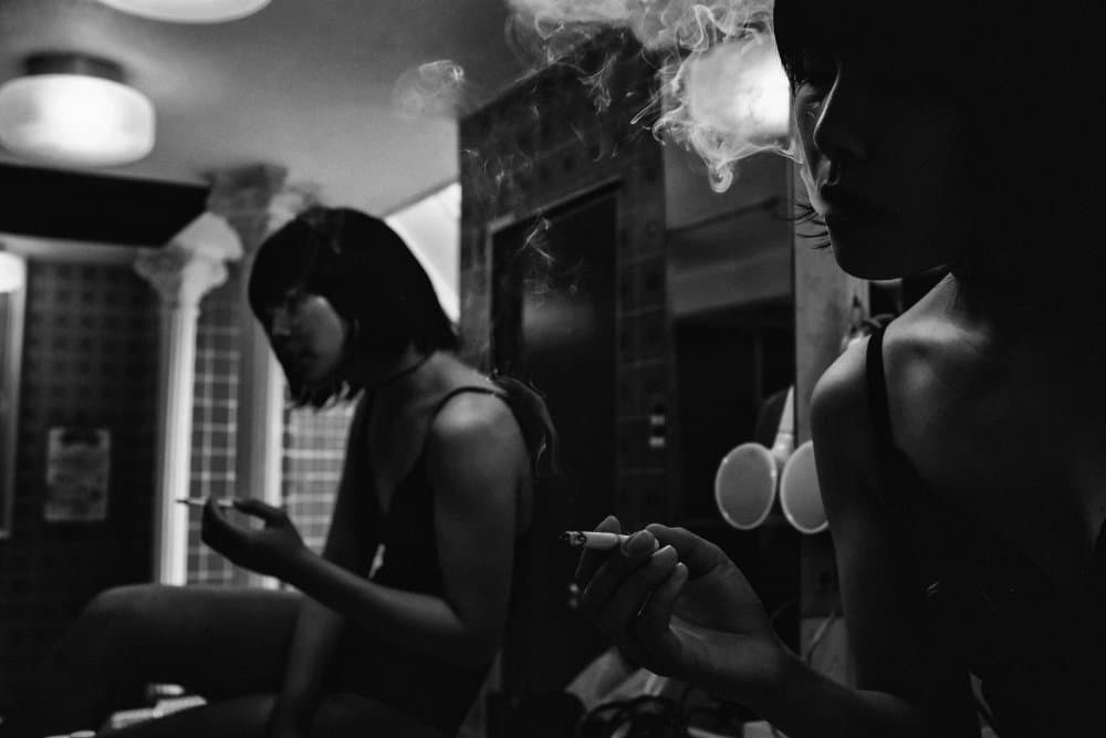 Smoking Woman's Reflection by Takaaki Ishikura — canvas wall art