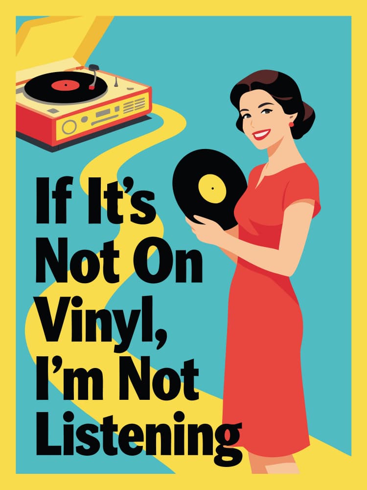 Retro Vinyl Music Lover by WallChart Art Studio — canvas wall art