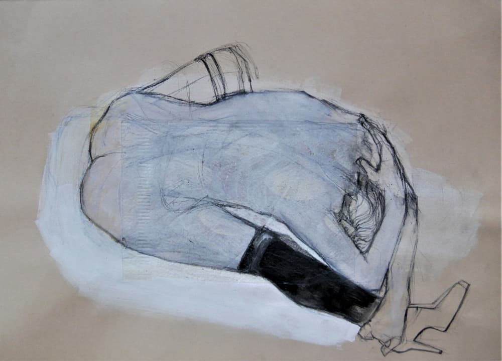 Introspective Figure Drawing by Doris Schmitz — canvas wall art
