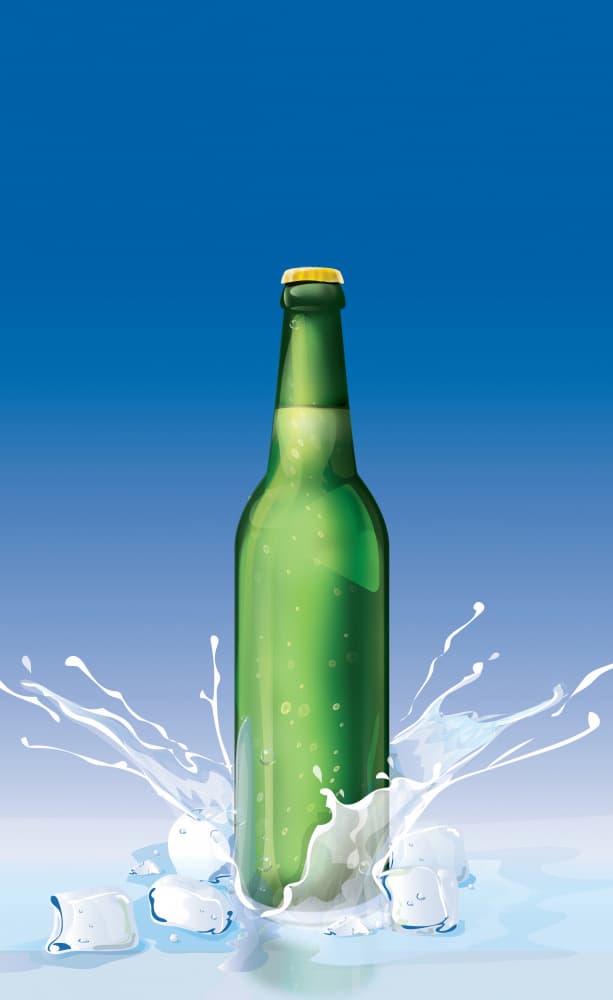 Refreshing Green Bottle Splash by Nicholas — canvas wall art