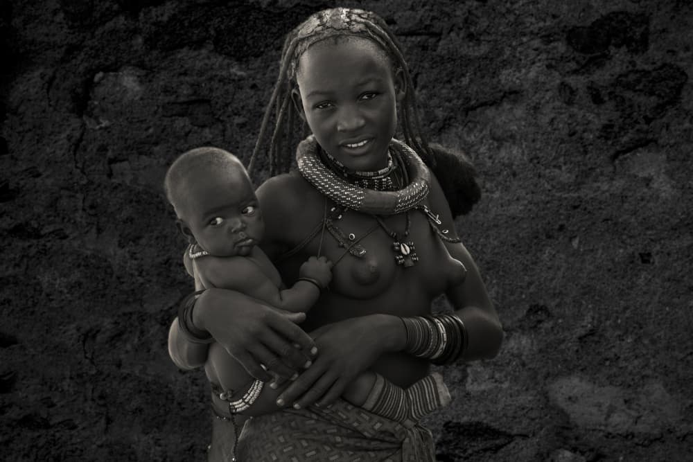 African Mother and Child by Jan Donckers — canvas wall art