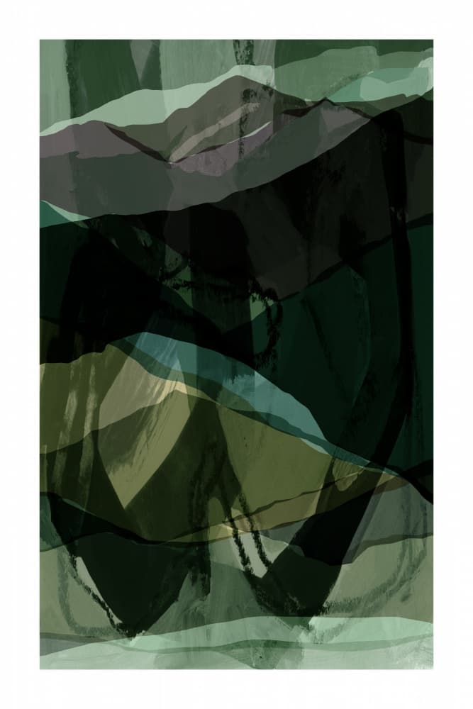 Layered Green Mountains by cartissi — canvas wall art