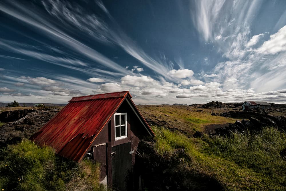 Remote Red Roof Cabin by Þorsteinn H. Ingibergsson — canvas wall art