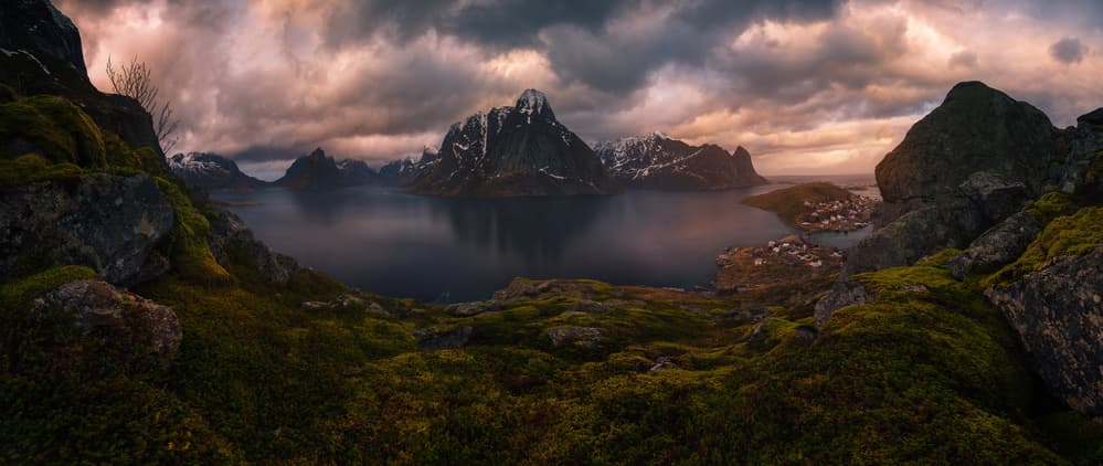 Lofoten Fjord Village by David Martin Castan — canvas wall art