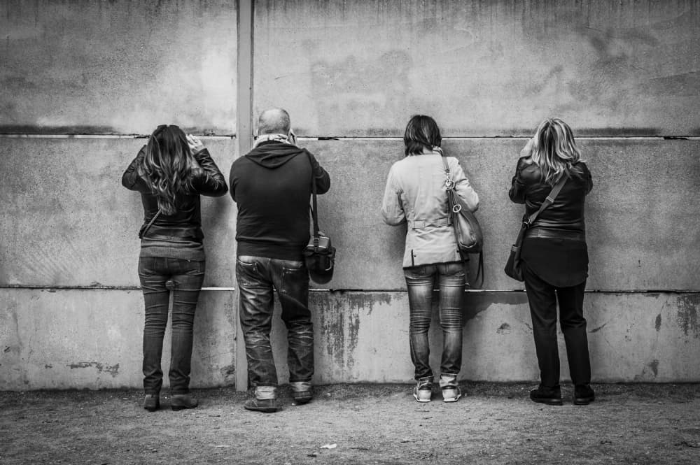 Peeking Through The Wall by Hilde Ghesquiere — canvas wall art