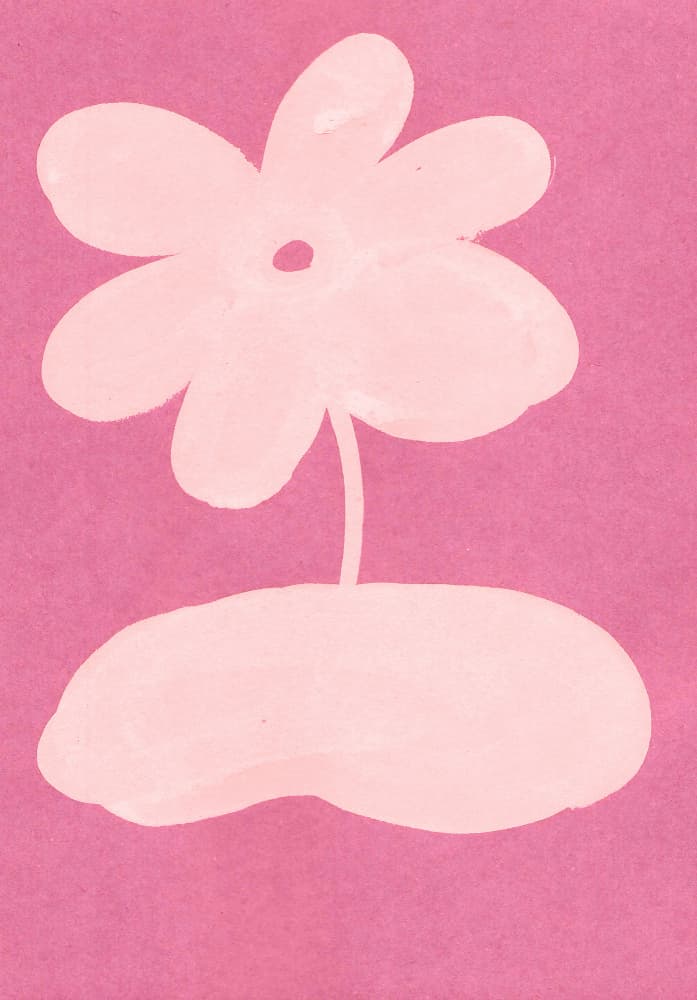 Cute Pink Potted Flower by Santhosh ch — canvas wall art