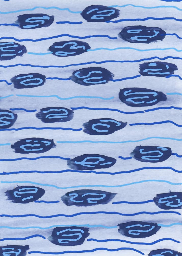 Abstract Blue Waves by Lori Ann Folz — canvas wall art