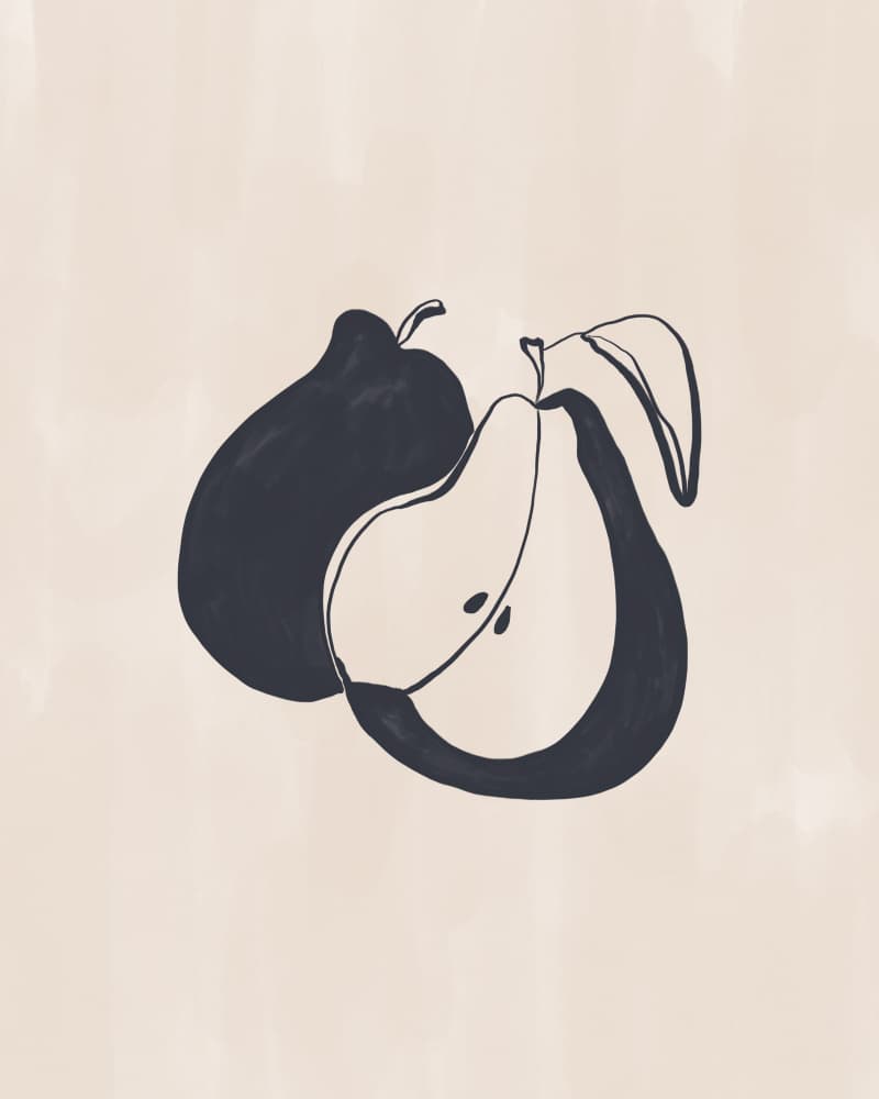 Minimalist Black Pears by Ivy Green Illustrations — canvas wall art