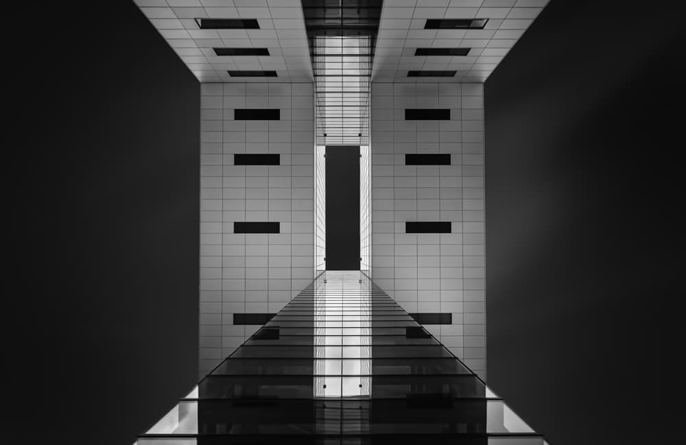 Geometric City Reflection by Adam Dauria ☂ — canvas wall art