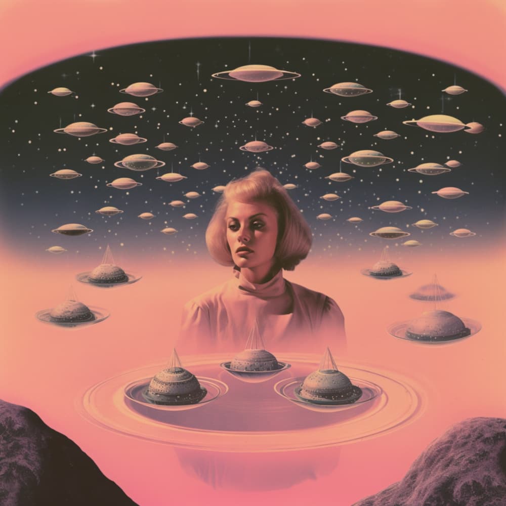 Retro Space Woman by Samantha Hearn — canvas wall art