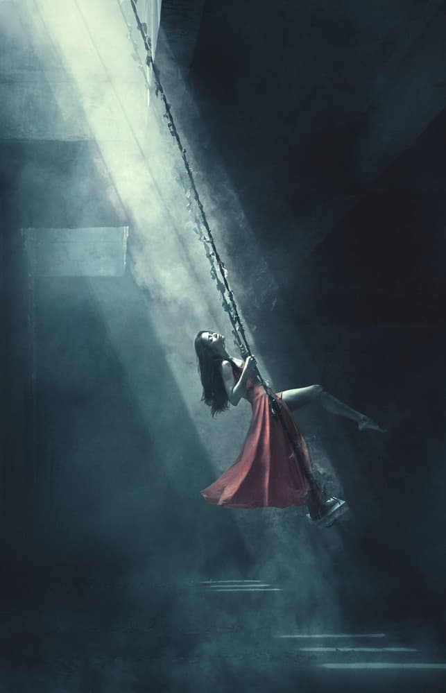 Woman Floating in Light by Sebastian Kisworo — canvas wall art