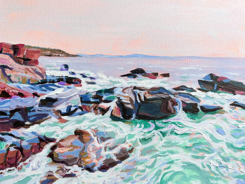 Vibrant Rocky Coastline by Pauline Wegman | Key and Sea Creative — canvas wall art