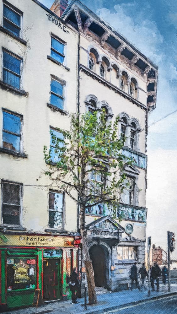 Classic European City Street by Justyna Jaszke — canvas wall art