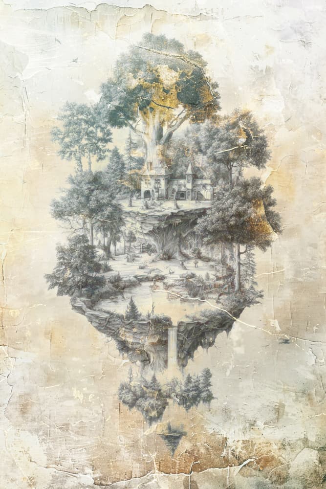 Enchanted Floating Island Castle by Rafal Kulik — canvas wall art