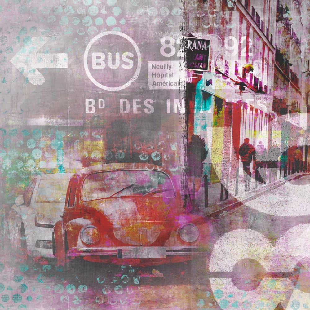 Vintage City Beetle by Andrea Haase — canvas wall art