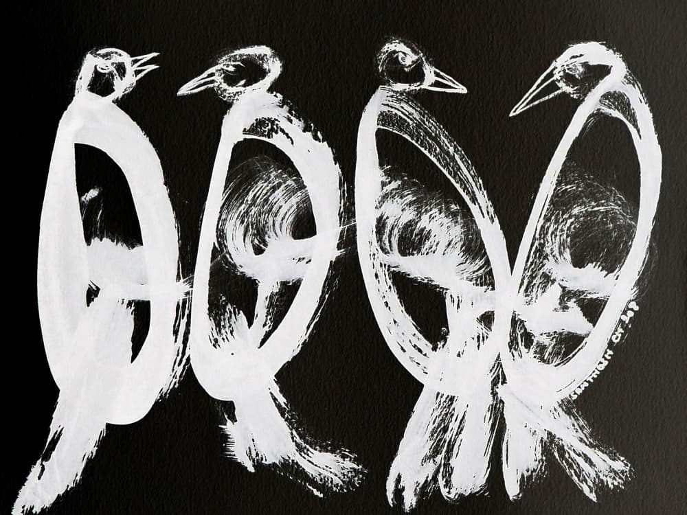 Four Abstract Birds by Santhosh ch — canvas wall art
