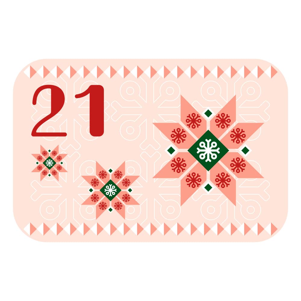 Snowflake Advent Twenty One by Marika Barsrsind β canvas wall art