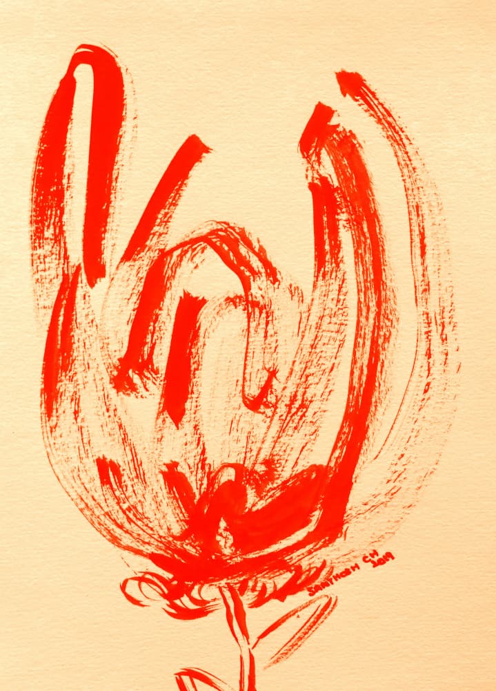 Expressive Red Bloom by Santhosh ch — canvas wall art