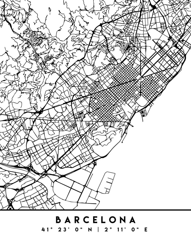 Black Maps 09 by Emiliano Deificus — canvas wall art
