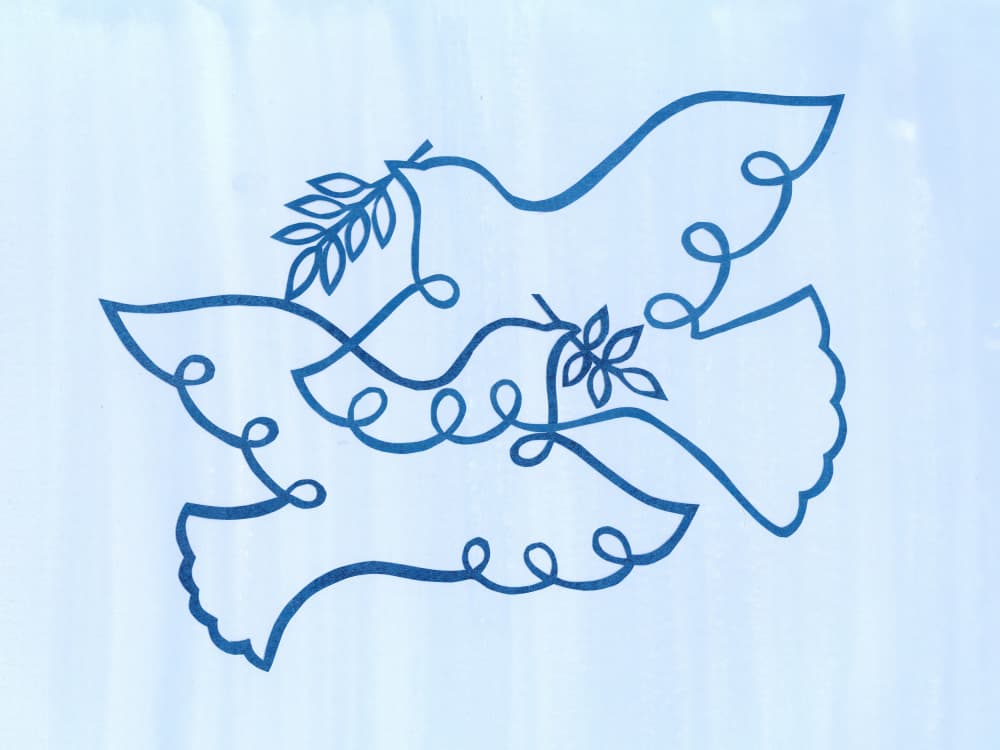 Intertwined Peace Doves by Isabelle Brent — canvas wall art
