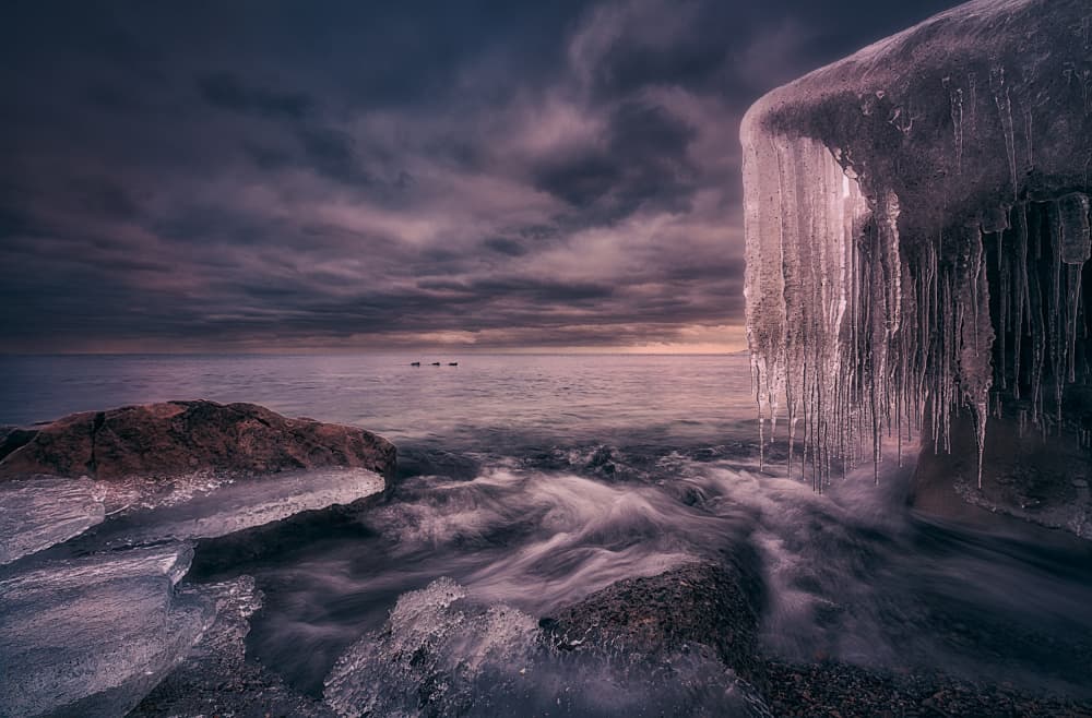 Moody Winter Shore by Ben.C.L — canvas wall art