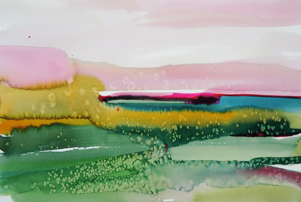 Dreamy Watercolor Horizon by Sylvie Demers — canvas wall art
