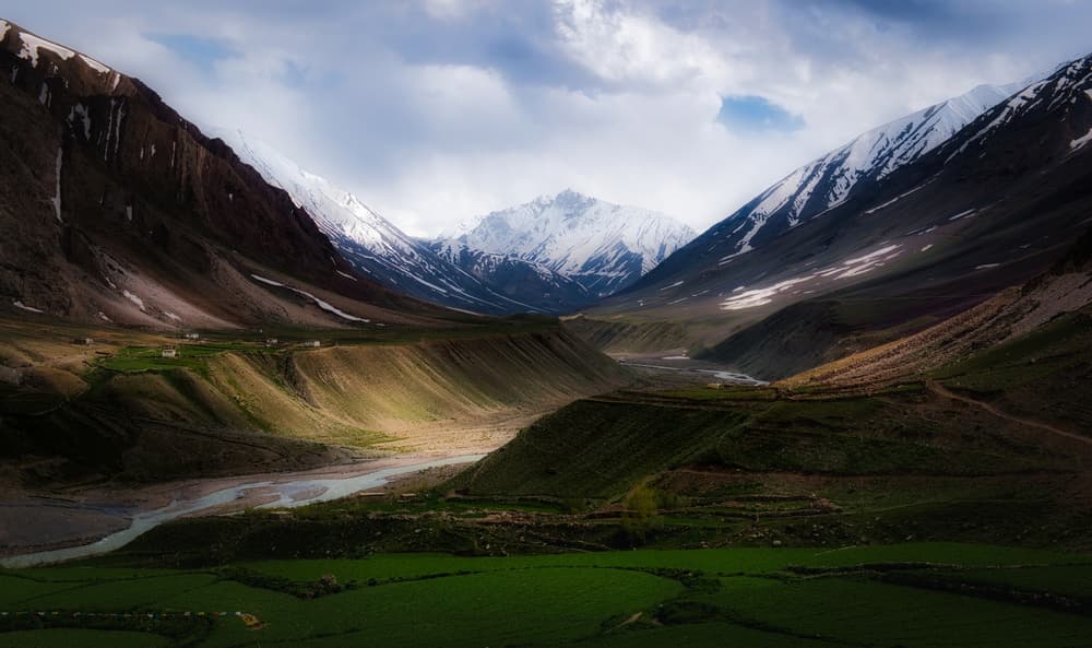 Sunlit Mountain Valley by swapnil deshpande — canvas wall art