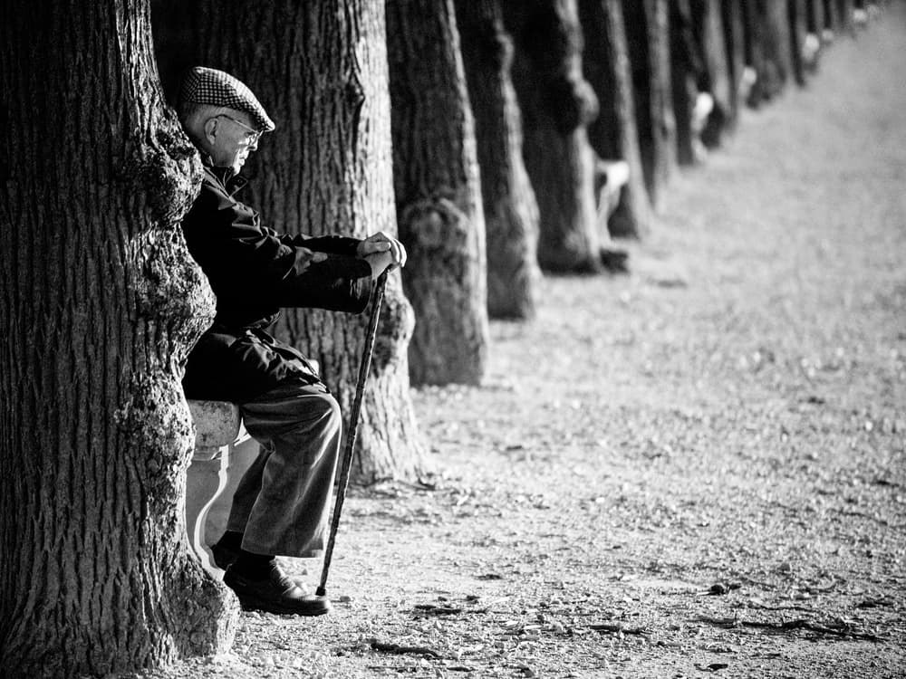Old Man's Quiet Reflection by Boris Hristov — canvas wall art