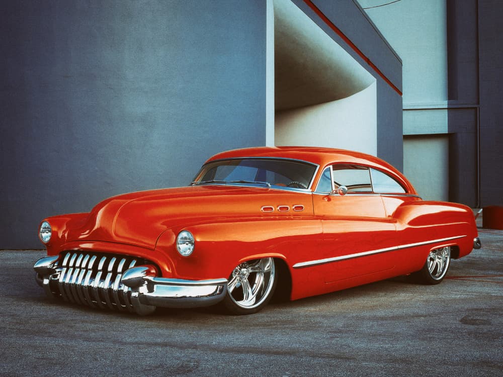 Orange Custom Classic Car by Holger Droste — canvas wall art