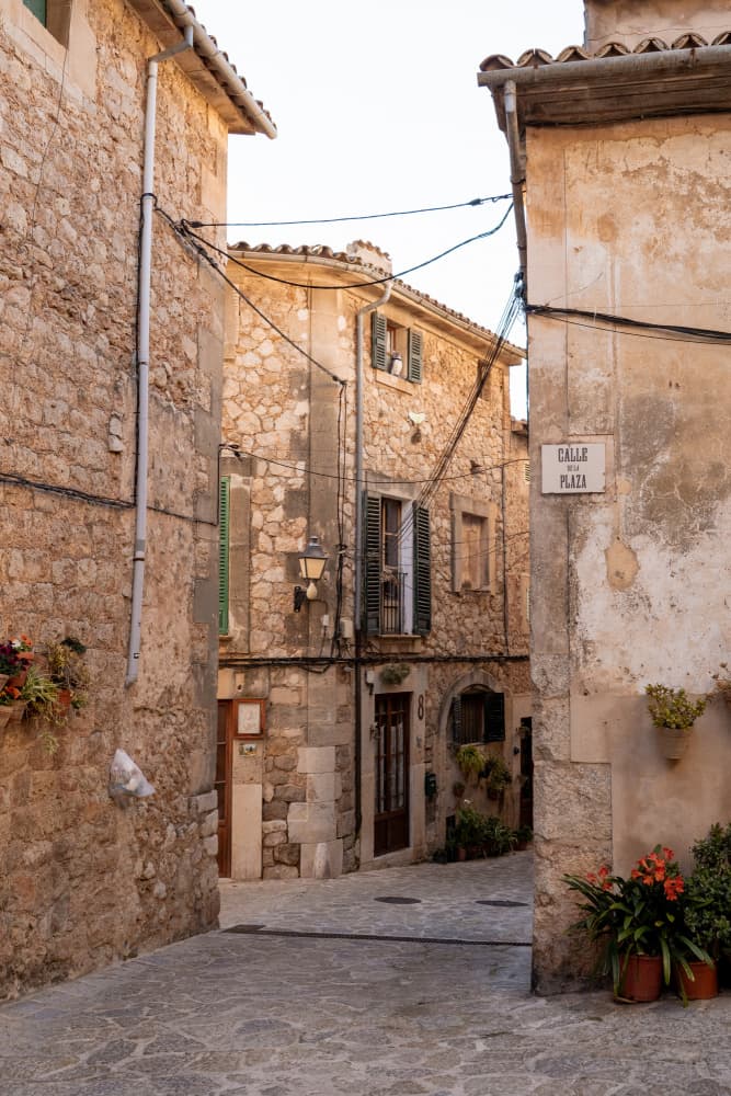 Sunny Old Town Street by Henrike Schenk — canvas wall art