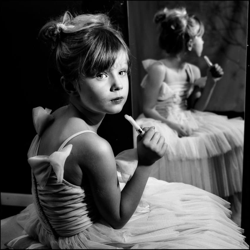 Little Ballerina Mirror Play by ambra — canvas wall art