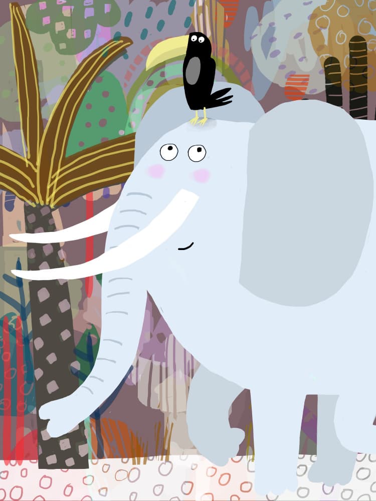Whimsical Jungle Friends by Carla Daly — canvas wall art