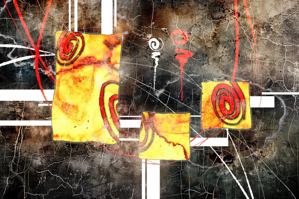 Abstract Grunge Spirals by Rafal Kulik — canvas wall art