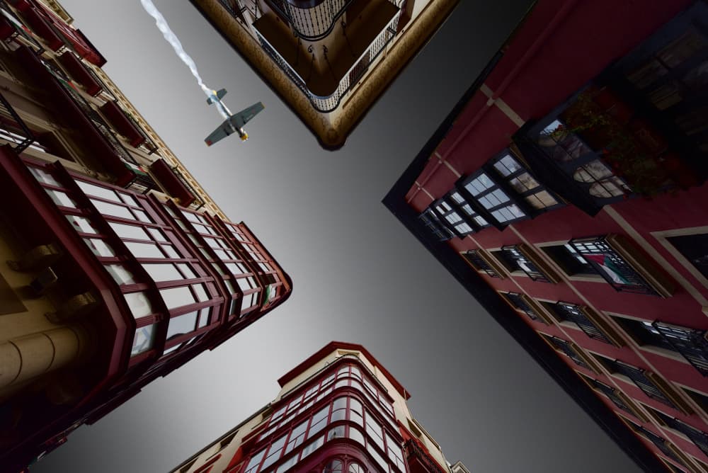 Urban Flight Perspective by Jorge Pimenta — canvas wall art