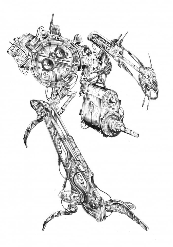 Intricate Steampunk Robot by Kulik — canvas wall art