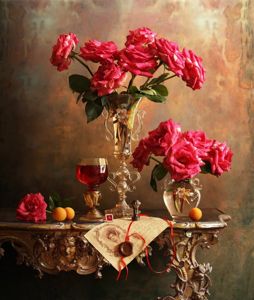 Classic Rose Still Life by Andrey Morozov — canvas wall art