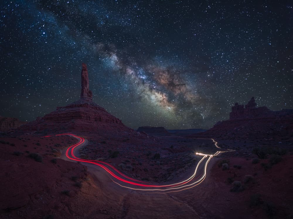 Galactic Desert Journey by Mei Xu — canvas wall art