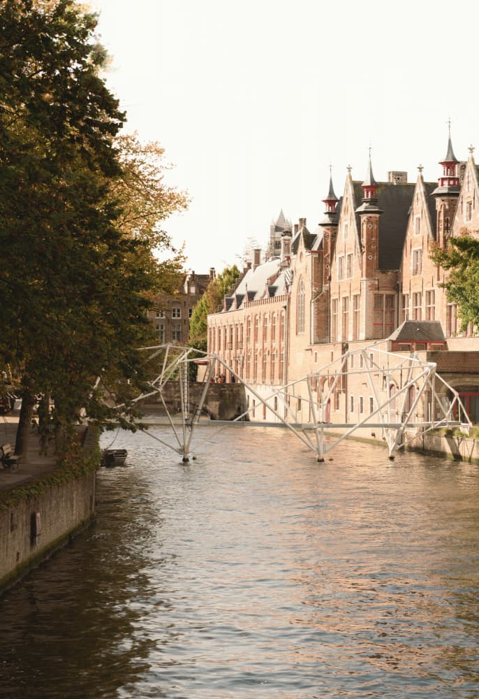 Bruges Canal Modern Art by Courtney Crane — canvas wall art
