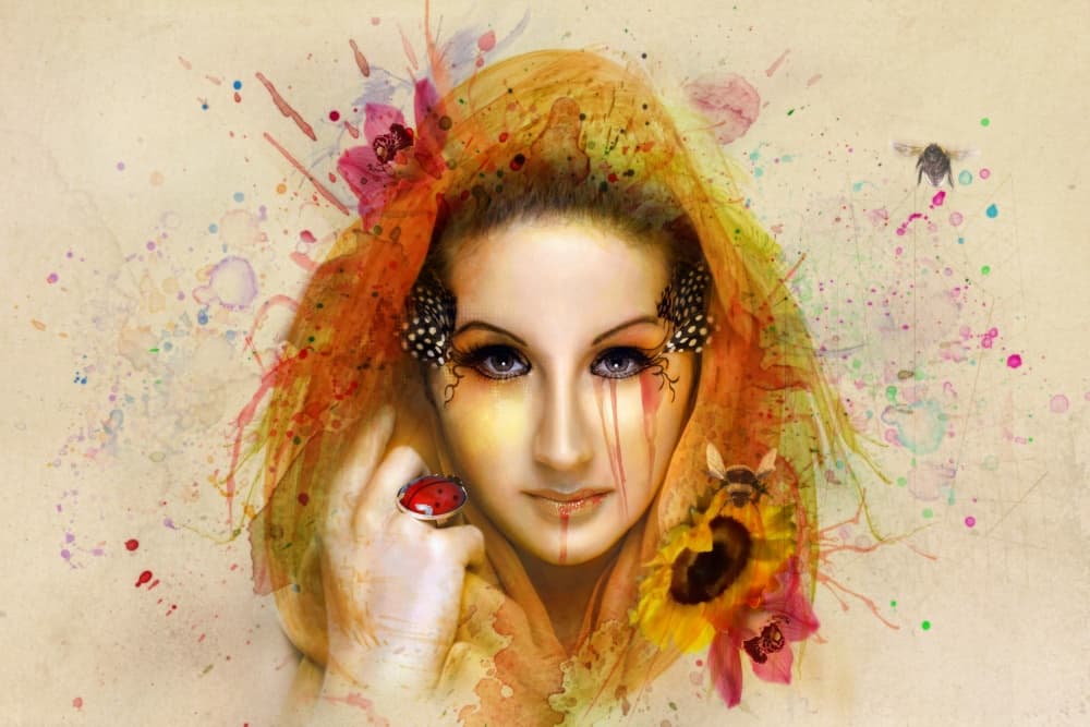 Vibrant Fantasy Portrait by Baden Bowen — canvas wall art