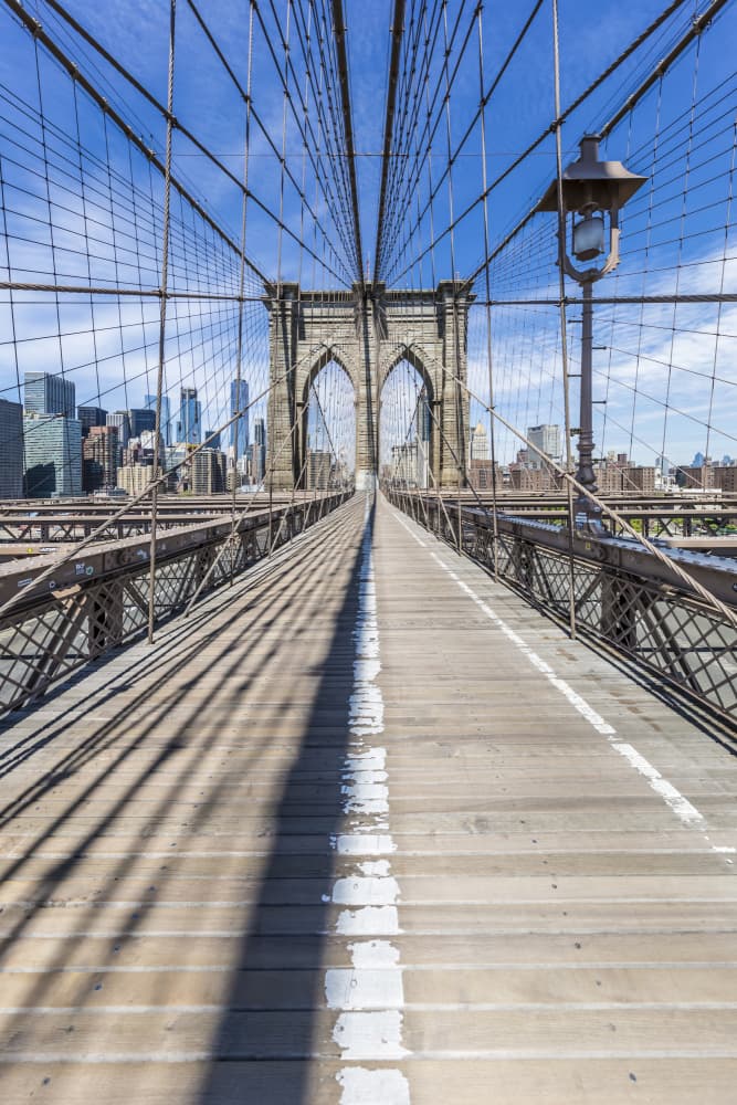 Brooklyn Bridge Walkway by Melanie Viola — canvas wall art