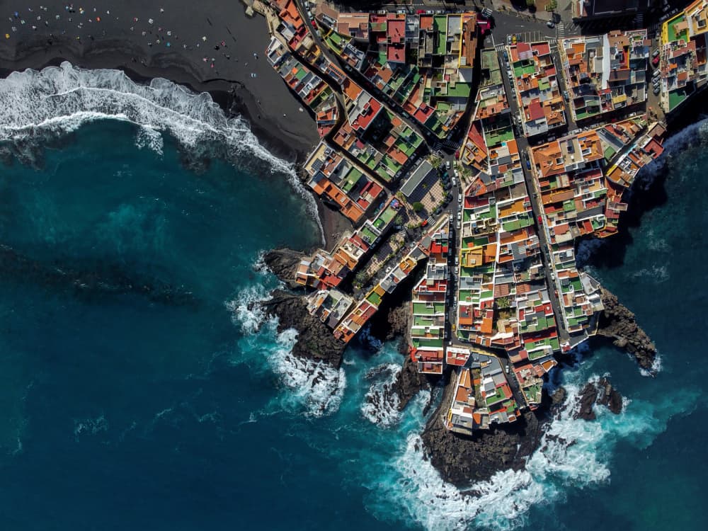 Colorful Coastal Town by Primož Kožuh — canvas wall art