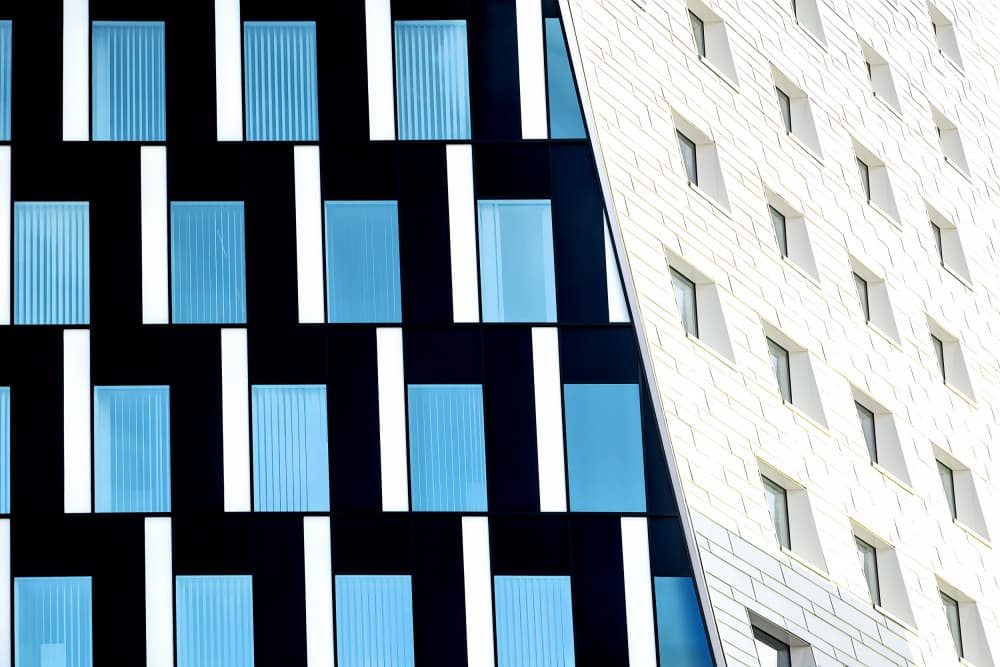 Contrasting Building Facades by Bruno Flour — canvas wall art