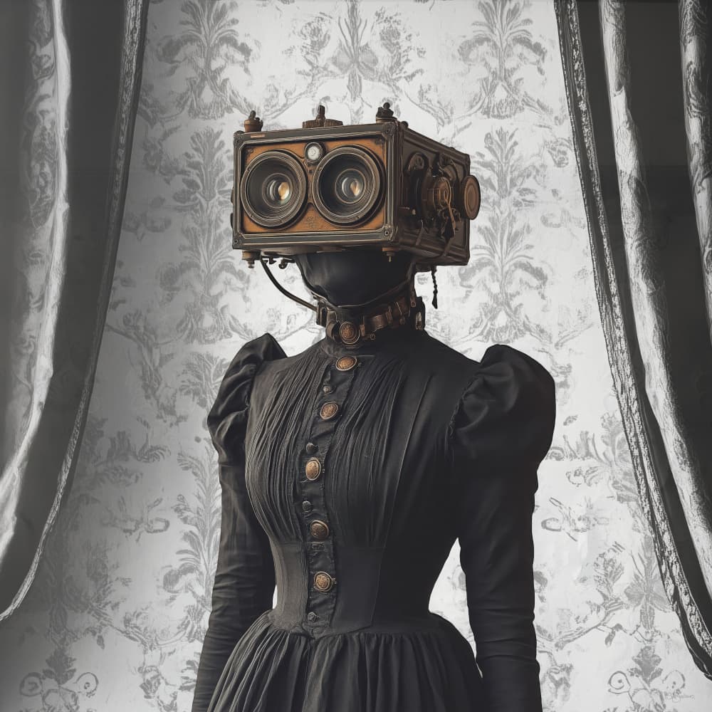 Steampunk Camera Woman by Sue Skellern — canvas wall art