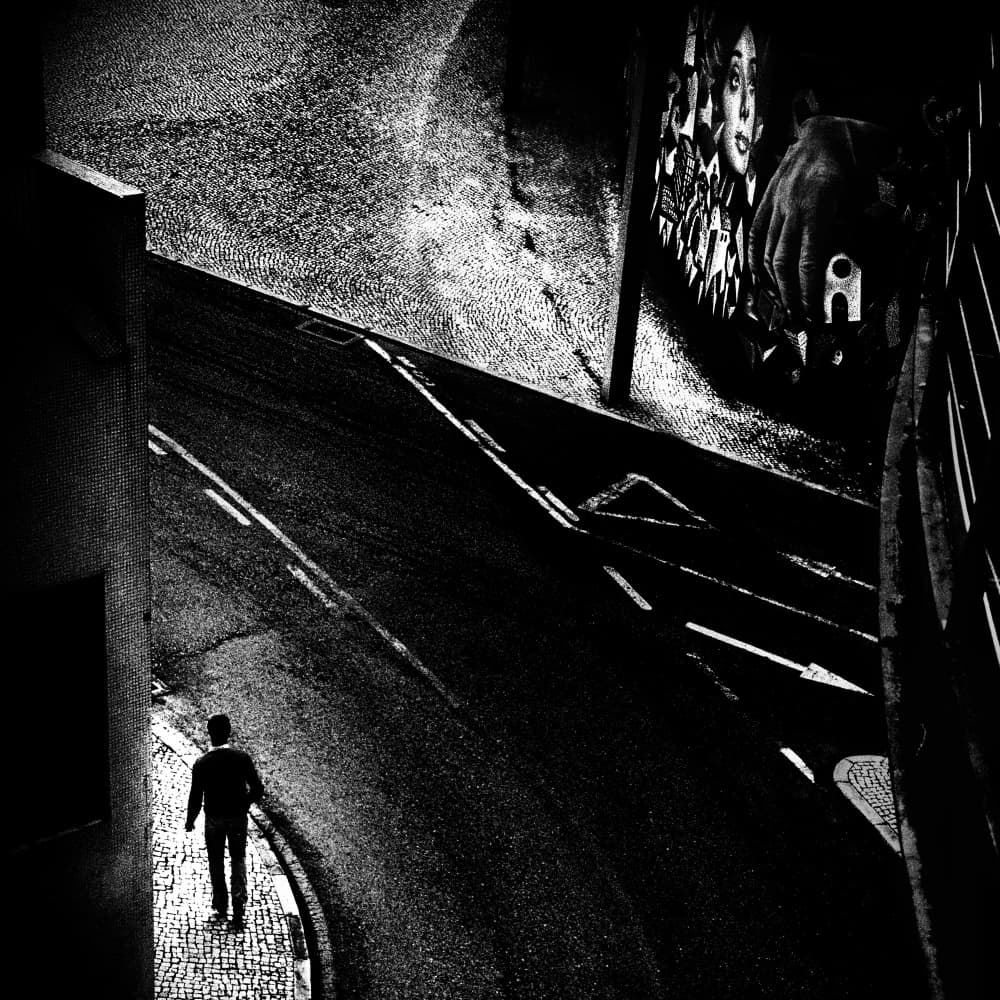 Noir City Gun Hand by Paulo Abrantes — canvas wall art