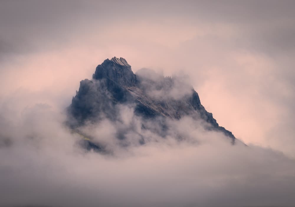 Misty Mountain Peak by Liwen Tao — canvas wall art